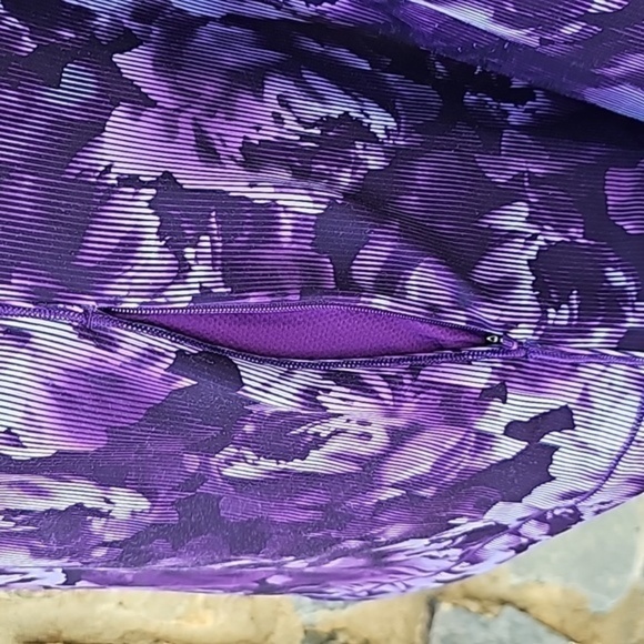 Athleta Women's Rainier Half Zip Print Sz. M color Spliced Floral Basalt - Picture 8 of 16